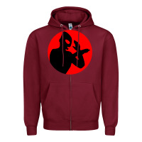 Burgundy ultraman Zipper Hoodie - lanVoArt