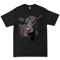 Black Black Angus Cow Illustrations Premium Tee - LillyAllenDesigns