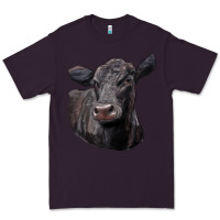 Plum Black Angus Cow Illustrations Premium Tee - LillyAllenDesigns