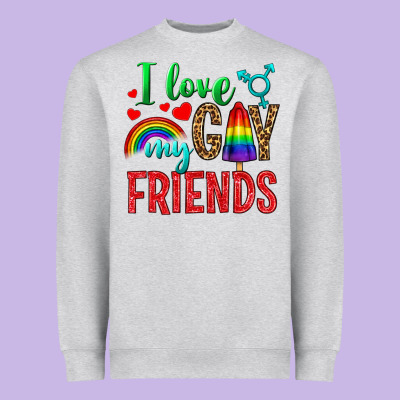 I Love My Gay Friends Heavyweight Sweatshirt Designed By Bundleandbundleshop