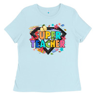 Baby Blue super teacher Ladies Tee - Artiststas