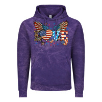 Cloud Purple Love America wings 4th of july Vintage Hoodie - HowdyJamesFarm