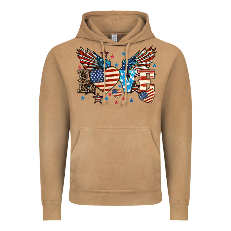 Love America Wings 4th Of July Vintage Hoodie by HowdyJamesFarm | Teevron