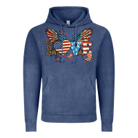 Vintage Denim Love America wings 4th of july Vintage Hoodie - HowdyJamesFarm
