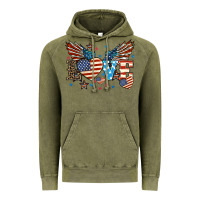 Vintage Olive Love America wings 4th of july Vintage Hoodie - HowdyJamesFarm