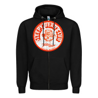 Black sleepy bear club   70s thrift store aesthetic Zipper Hoodie - lanVoArt