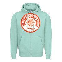 Seafoam sleepy bear club   70s thrift store aesthetic Zipper Hoodie - lanVoArt