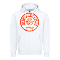 White sleepy bear club   70s thrift store aesthetic Zipper Hoodie - lanVoArt