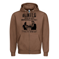 Chestnut wanted bonnie and clyde, distressed Zipper Hoodie - lanVoArt