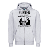 Heather Grey wanted bonnie and clyde, distressed Zipper Hoodie - lanVoArt