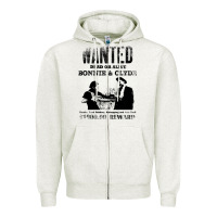 Oatmeal Heather wanted bonnie and clyde, distressed Zipper Hoodie - lanVoArt