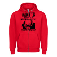 Red wanted bonnie and clyde, distressed Zipper Hoodie - lanVoArt