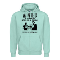 Seafoam wanted bonnie and clyde, distressed Zipper Hoodie - lanVoArt