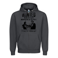 Smoke wanted bonnie and clyde, distressed Zipper Hoodie - lanVoArt