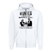 White wanted bonnie and clyde, distressed Zipper Hoodie - lanVoArt