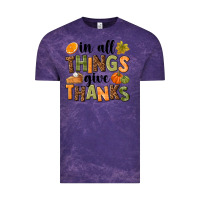 Cloud Purple In all things give thanks Vintage Tee - NancyCooperArtShop