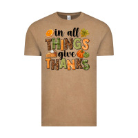 Vintage Coffee In all things give thanks Vintage Tee - NancyCooperArtShop