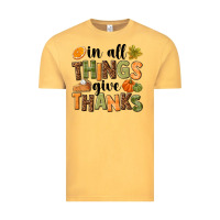 Vintage Mustard In all things give thanks Vintage Tee - NancyCooperArtShop