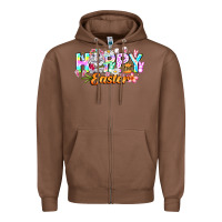Chestnut Happy Easter Zipper Hoodie - CowhideDigitalArt