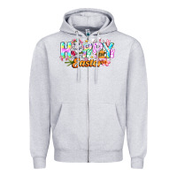 Heather Grey Happy Easter Zipper Hoodie - CowhideDigitalArt