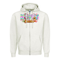 Oatmeal Heather Happy Easter Zipper Hoodie - CowhideDigitalArt