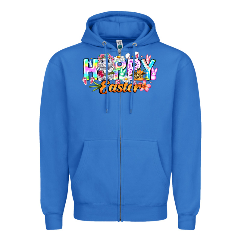 Happy Easter Zipper Hoodie by CowhideDigitalArt | Teevron