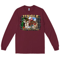Burgundy jingle all the way Long Sleeve Tee - CowGirlArtShop