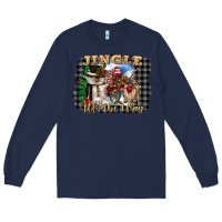 Navy jingle all the way Long Sleeve Tee - CowGirlArtShop