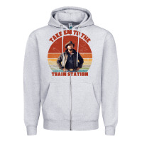 Heather Grey rip wheeler quote poster art Zipper Hoodie - lanVoArt