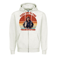 Oatmeal Heather rip wheeler quote poster art Zipper Hoodie - lanVoArt