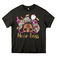 Asphalt Hair Boss Afro Messy Bun With Money Bbs Heavy Core Tee - BundleAndBundleShop