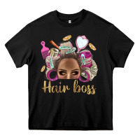 Hair Boss Afro Messy Bun With Money Bbs Heavy Core Tee | Teevron