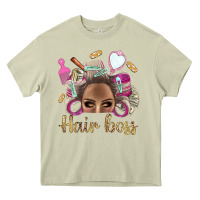 Mossy Hair Boss Afro Messy Bun With Money Bbs Heavy Core Tee - BundleAndBundleShop