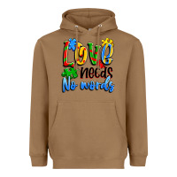 Toasted Coconut love needs no words Heavyweight Hoodie - Artiststas