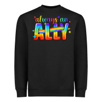 Black Always An Ally Pride LGBTQ Heavyweight Sweatshirt - BundleAndBundleShop