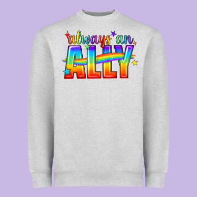 Always An Ally Pride Lgbtq Heavyweight Sweatshirt Designed By Bundleandbundleshop