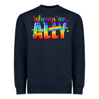 Navy Always An Ally Pride LGBTQ Heavyweight Sweatshirt - BundleAndBundleShop