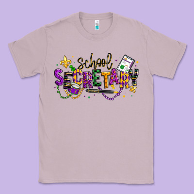 Mardi Gras School Secretary Classic Tee Designed By Texasbilliewilder