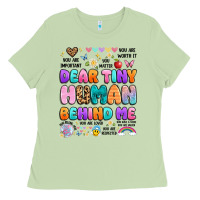 Matcha dear tiny human behind me Ladies Tee - Artiststas