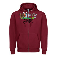 Burgundy Happy Easter Zipper Hoodie - CowhideDigitalArt