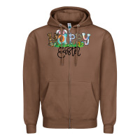 Chestnut Happy Easter Zipper Hoodie - CowhideDigitalArt