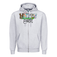 Heather Grey Happy Easter Zipper Hoodie - CowhideDigitalArt