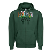 Sports Green Happy Easter Zipper Hoodie - CowhideDigitalArt