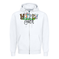 White Happy Easter Zipper Hoodie - CowhideDigitalArt
