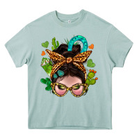 Arona Western  Messy Bun With Cactus Heavy Core Tee - BundleAndBundleShop