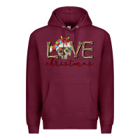 Burgundy skull love christmas Premium Hoodie - FaDigitalArtStudio