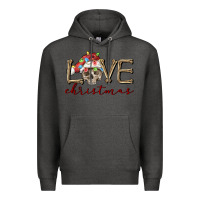 Charcoal Heather skull love christmas Premium Hoodie - FaDigitalArtStudio