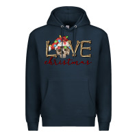 Navy skull love christmas Premium Hoodie - FaDigitalArtStudio