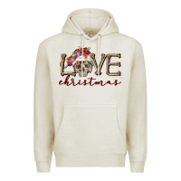 Oatmeal Heather skull love christmas Premium Hoodie - FaDigitalArtStudio