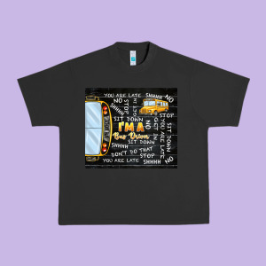 I'm A Bus Driver School Bus Black Urban Heavy Tee Designed By Tumblerdesignbyshophia